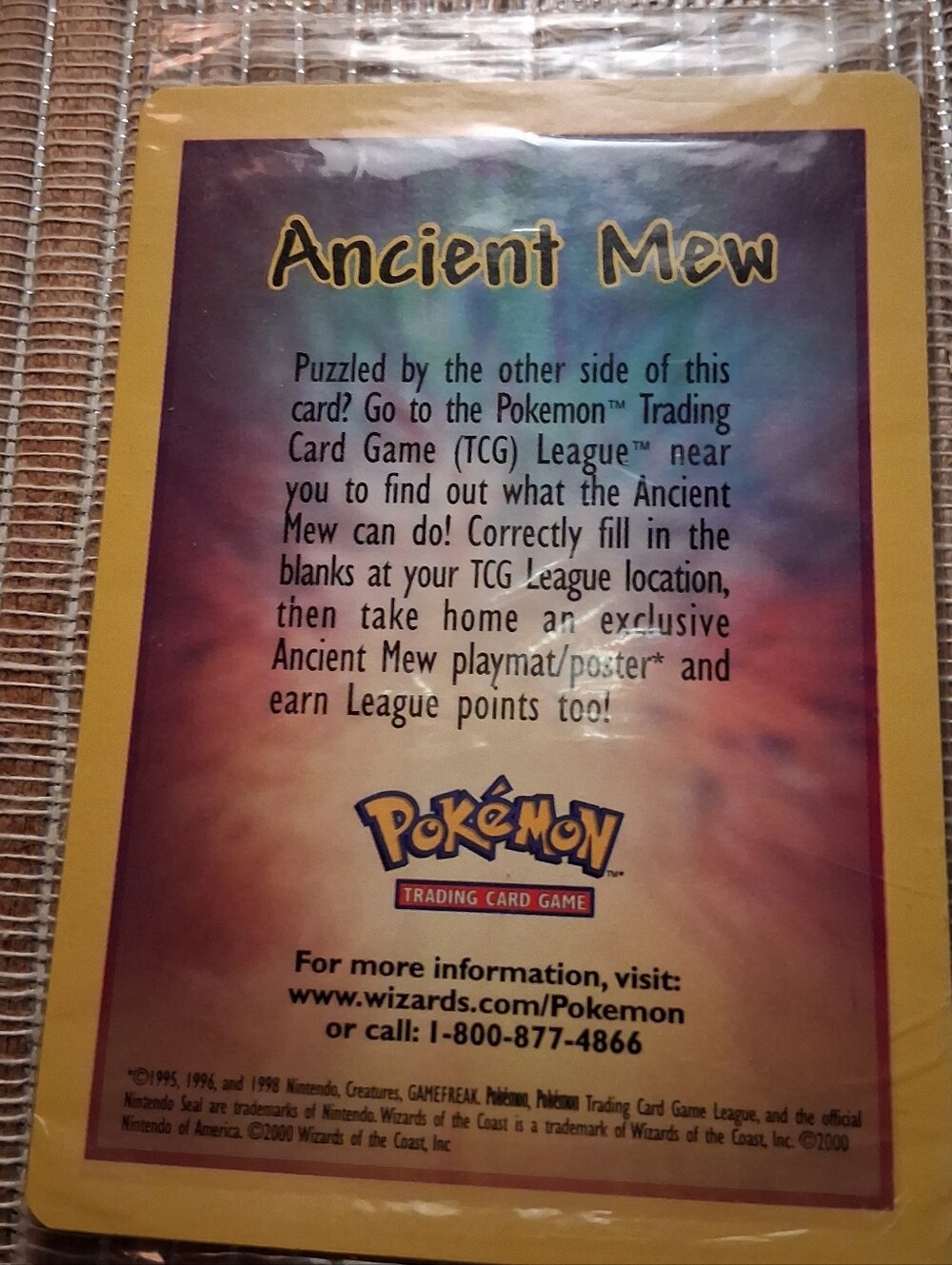 Vintage Pokemon Ancient Mew Movie Promo Sealed Promo Card 2000 Rare